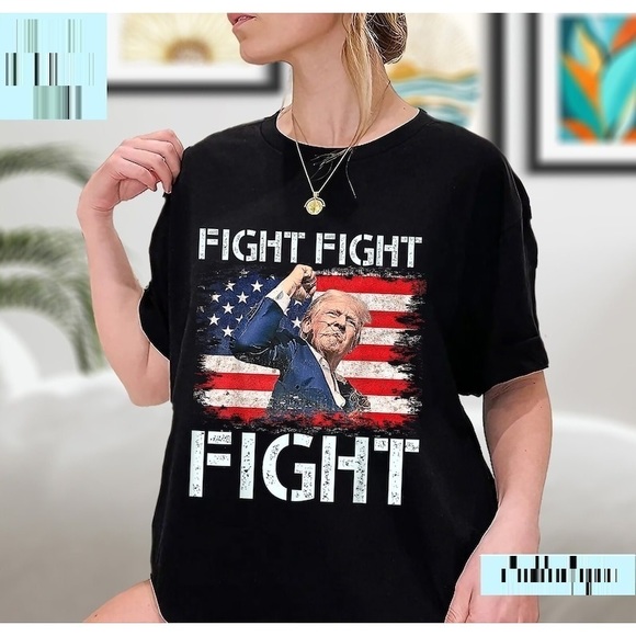 Gildan Other - Trump Fight Fight Fight Shirt, God Bless Trump